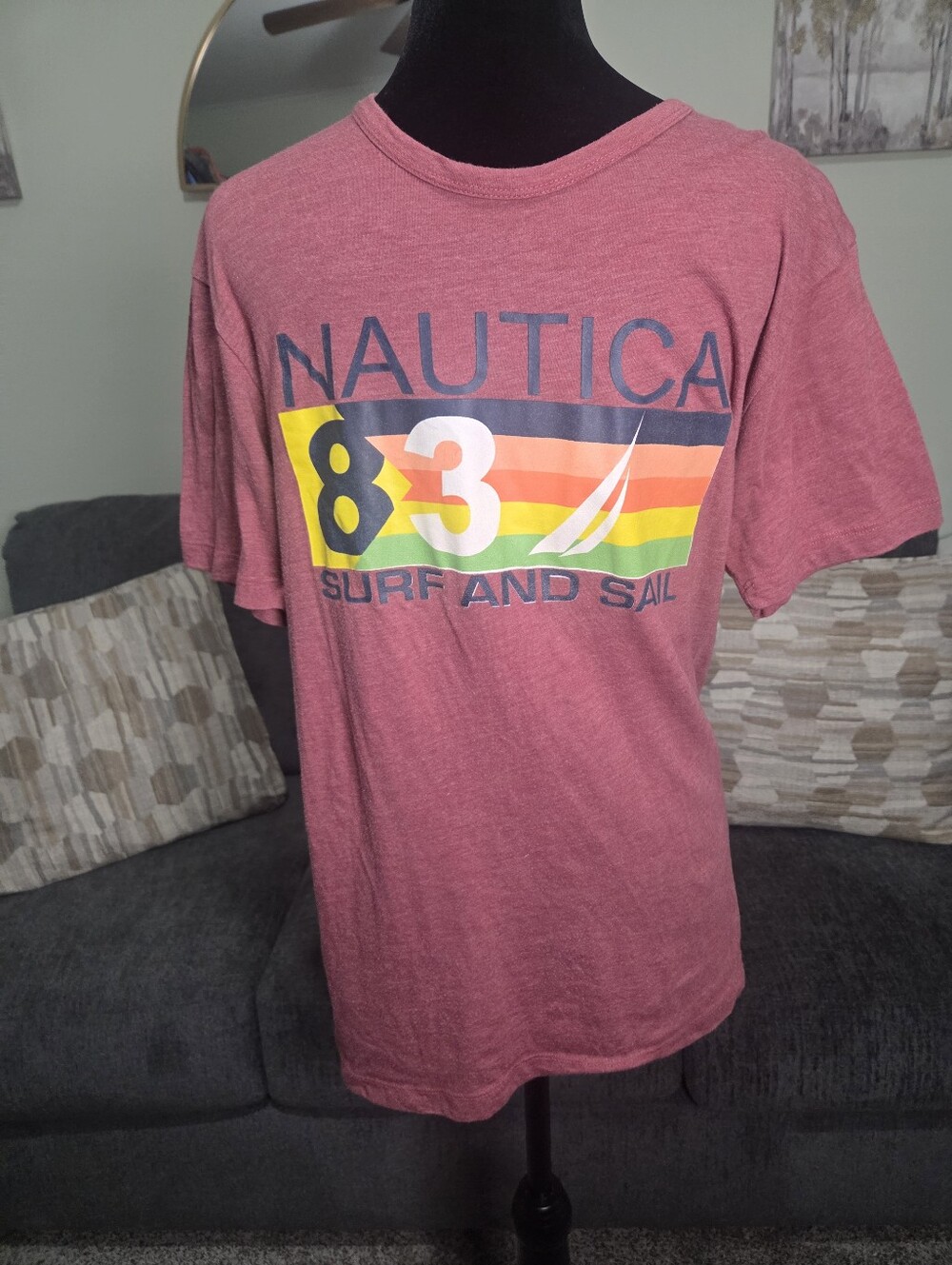 Nautica Dusty Rose Surf & Sail Graphic Tee